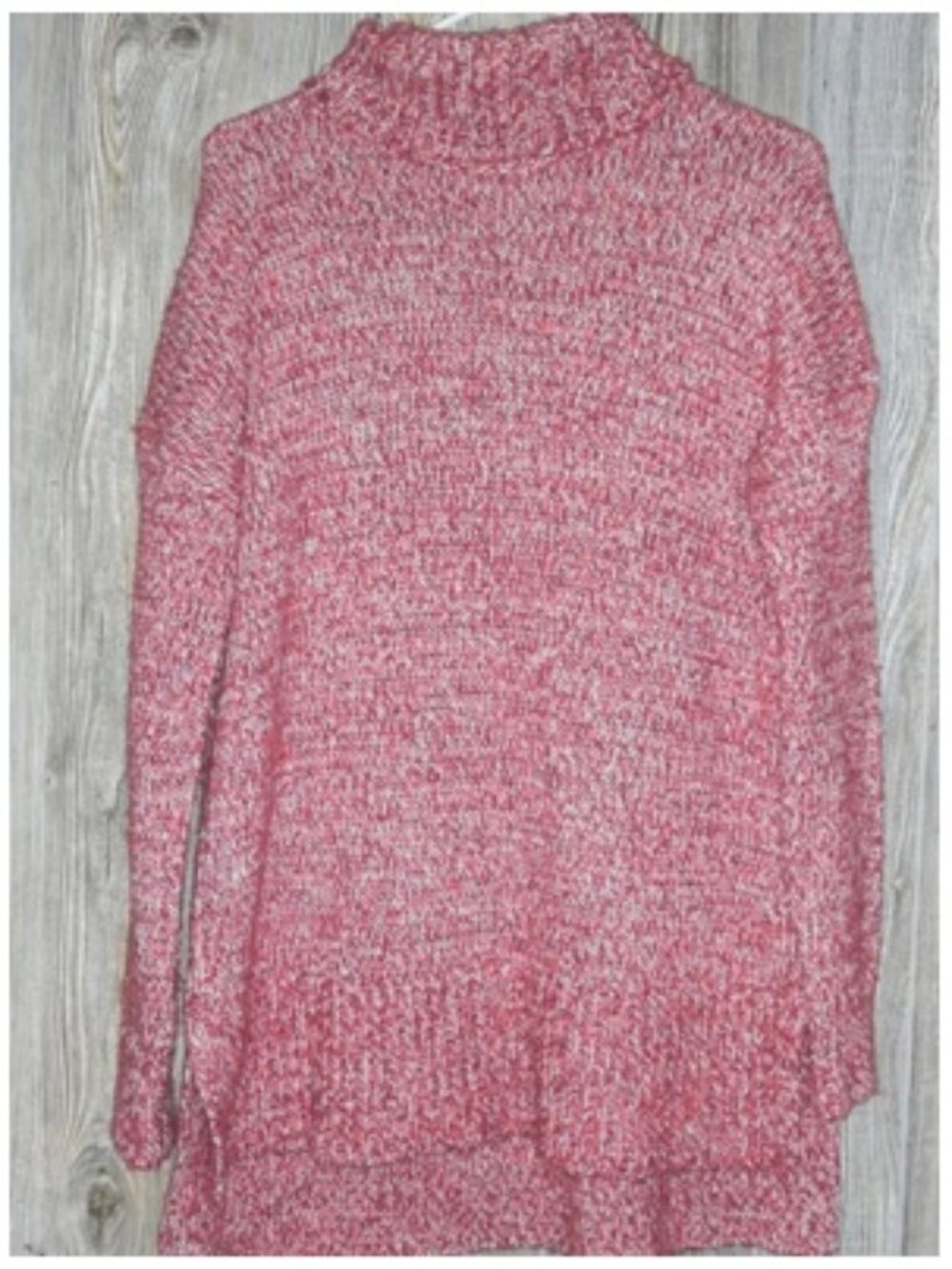 J Crew Marled Pink Wool Blend Turtleneck Sweater Size Small